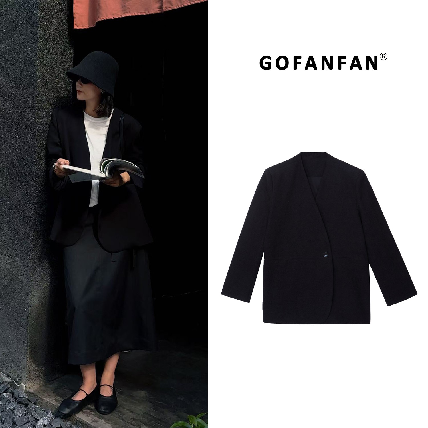 GFF STUDIO【老派西装】小众高级感宽松一粒扣长袖西装外套