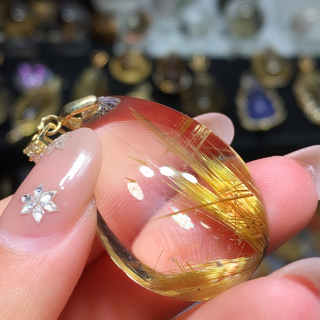 银S925镀金镶嵌珠宝半成品水晶