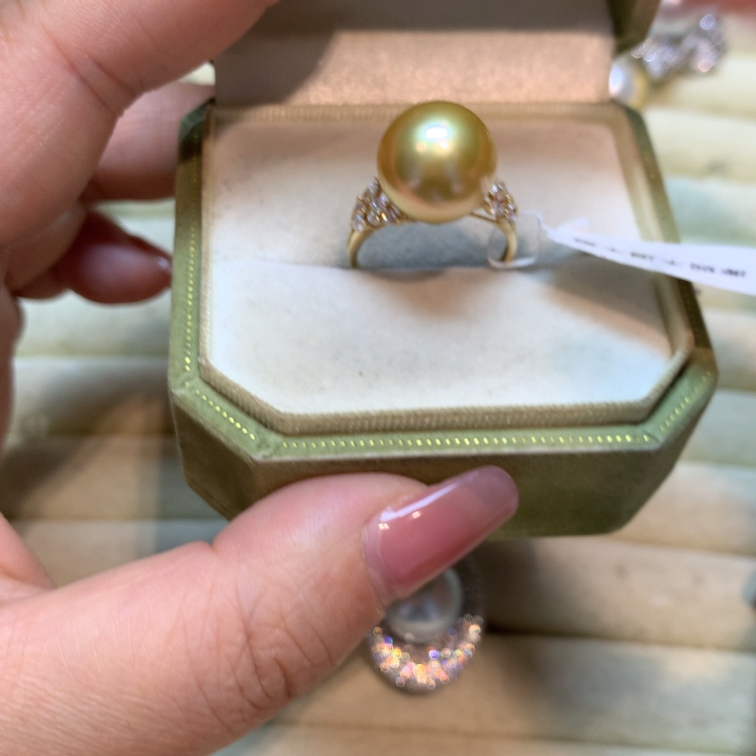 海水珍珠戒指14K金镶嵌