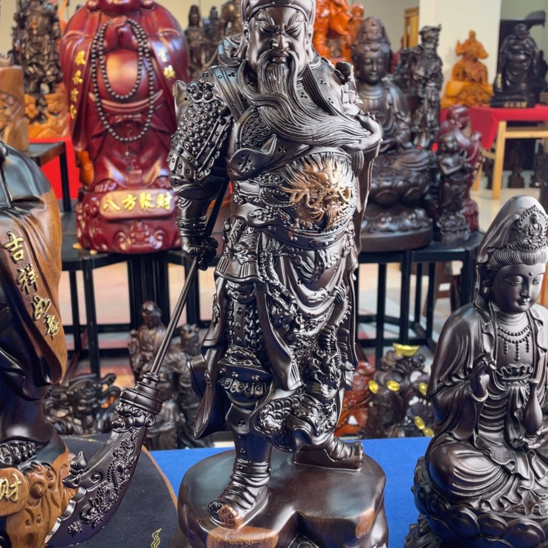 春***风木六十高关公黑檀木