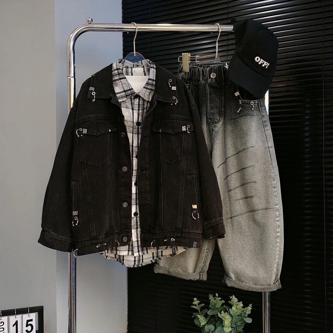 【嘟妈童装】男童牛仔外套2025秋新款中大童帅气牛仔衣1356