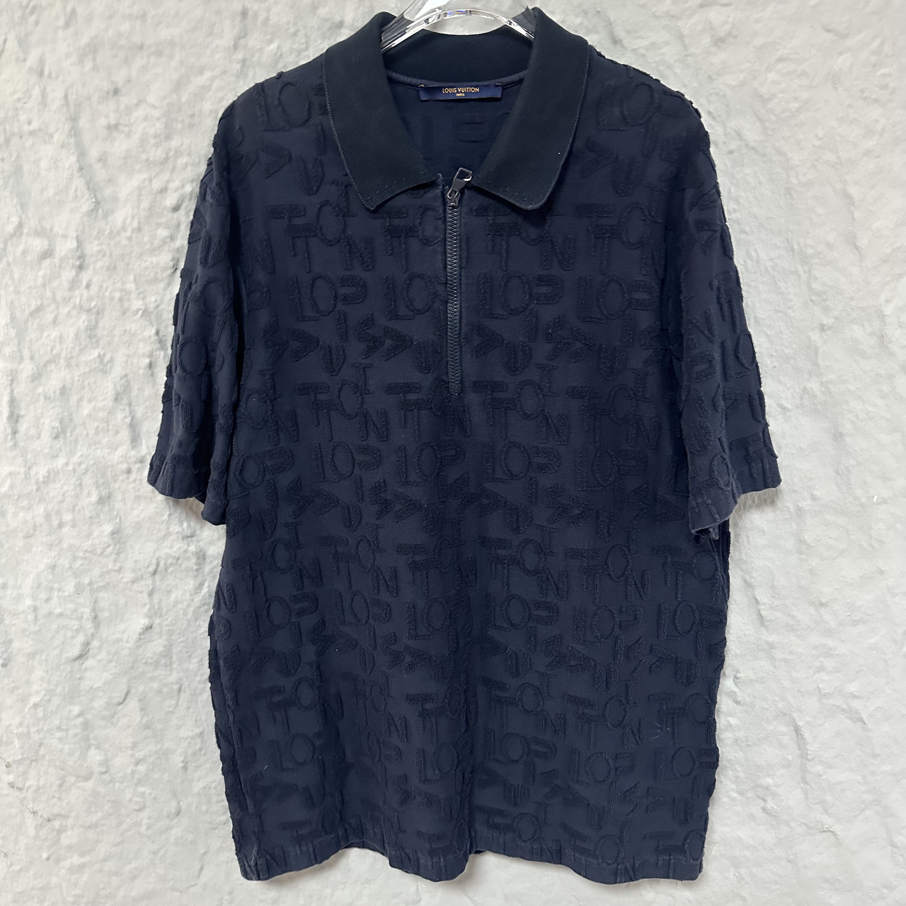 未使用 LouisVuitton/路易威登 植绒满印polo领短袖 xl码 md1155