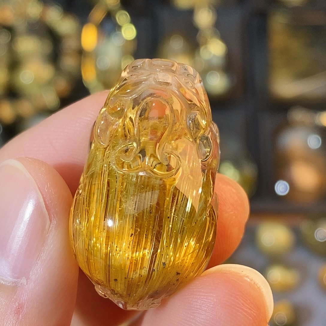 颈饰水晶未镶嵌天然顺板钛晶貔貅吊坠