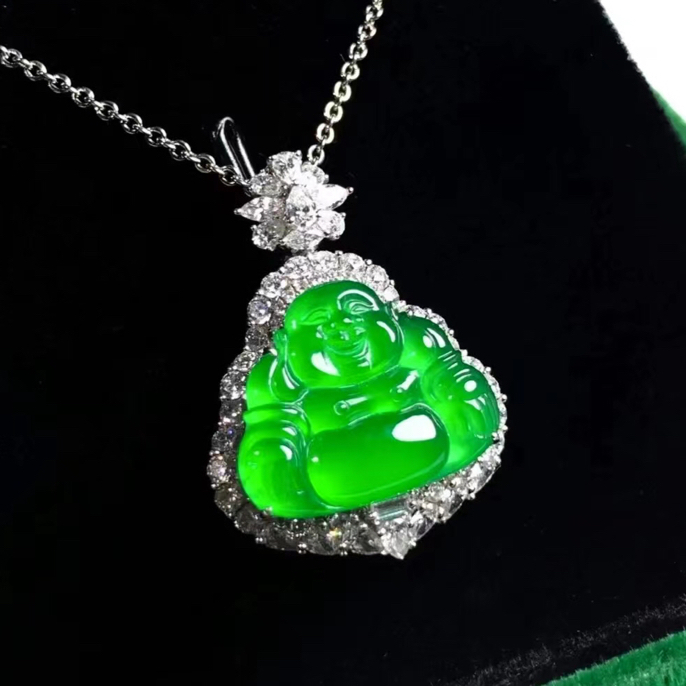 缅甸翡翠佛公吊坠