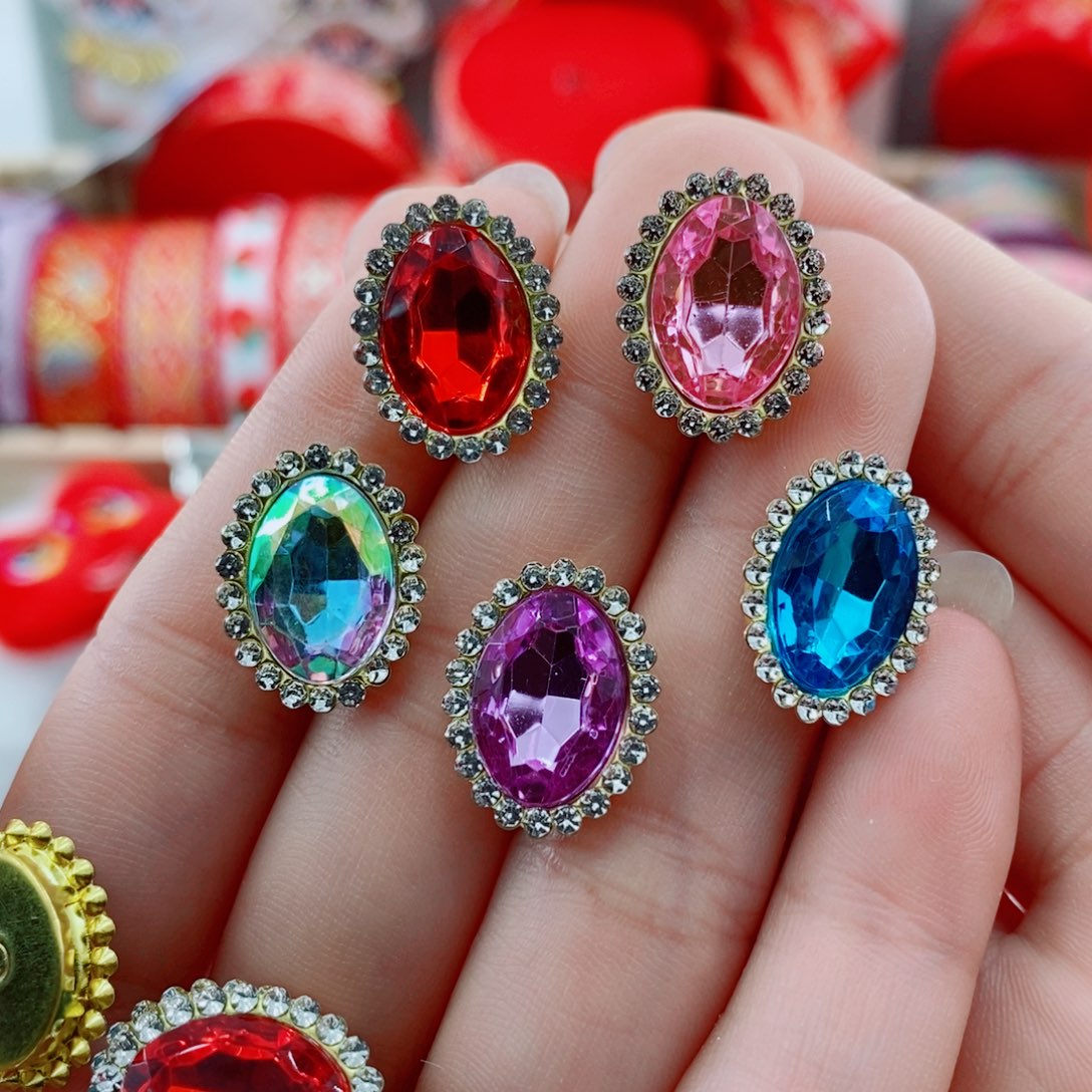 椭圆形水钻5色混50个