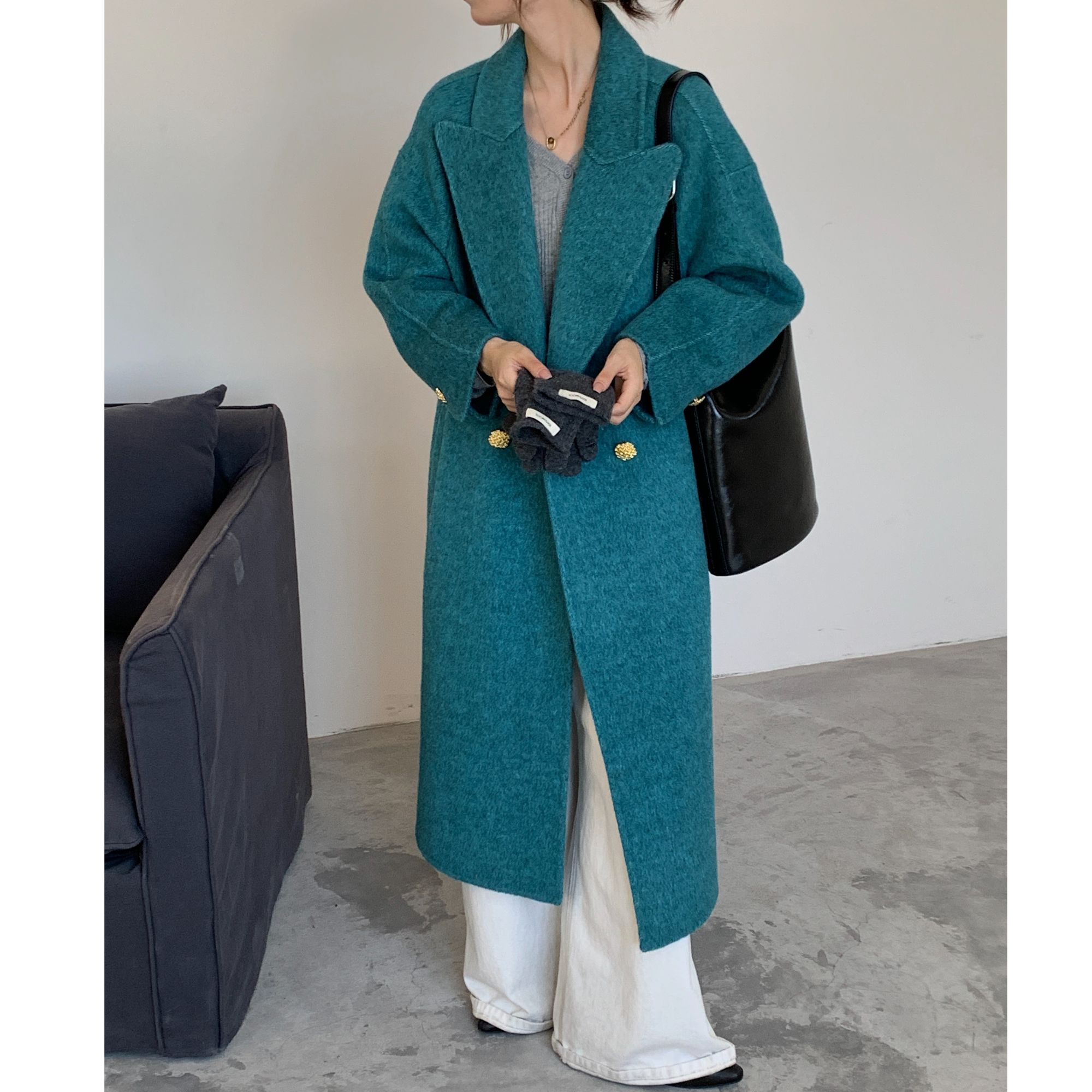 FIRITII【天空之境】韩版时尚宽松廓形气质加厚双面羊毛大衣894