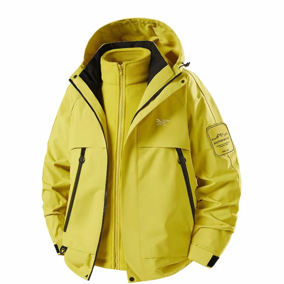 【奥莱】刺绣情侣款三合一防风防水保暖户外冲锋衣秋冬登山夹克