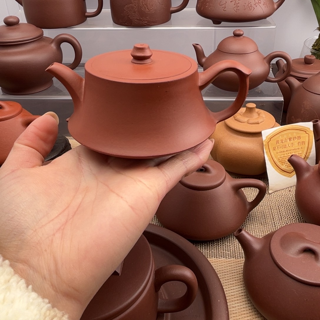 紫砂茶壶朱泥筑础微瑕
