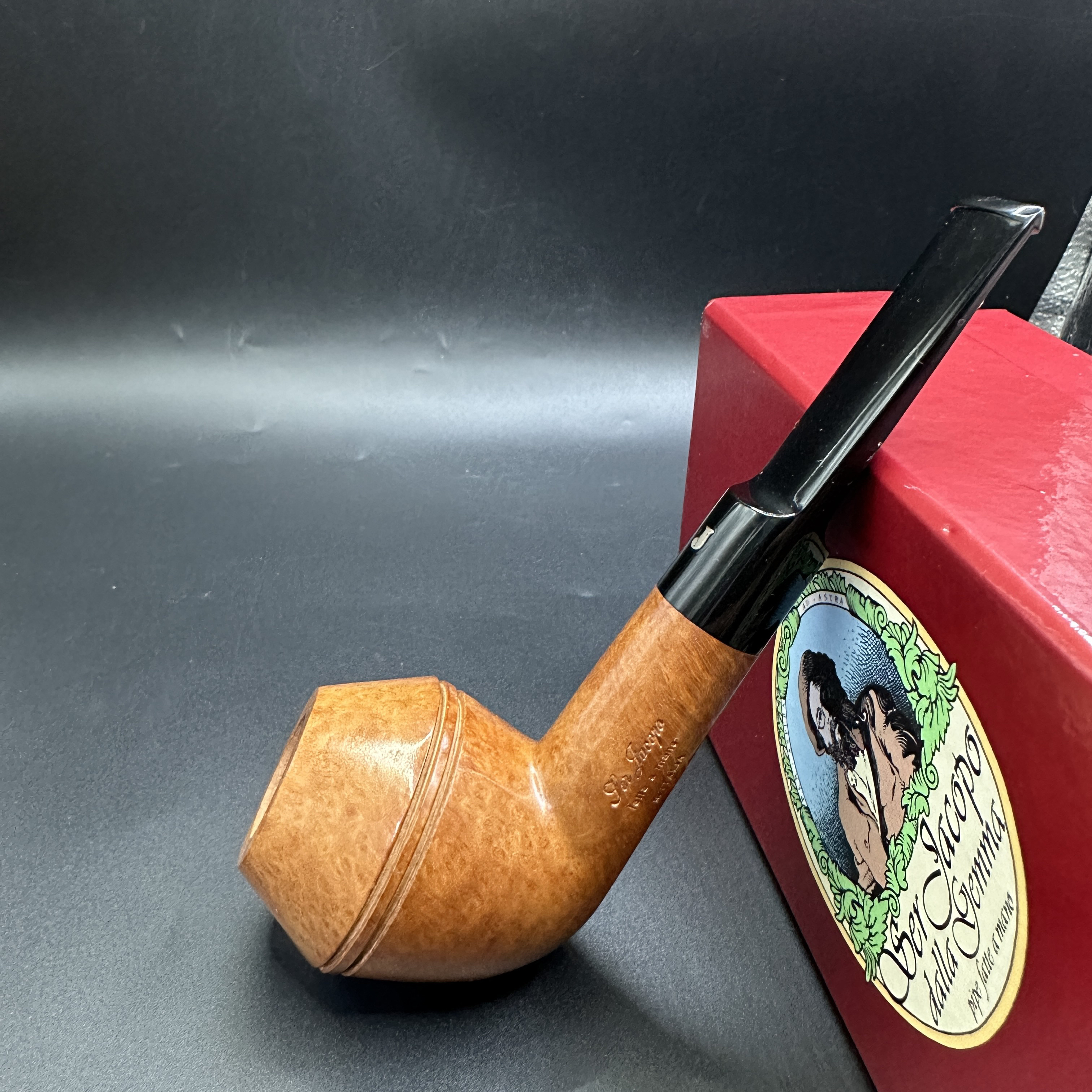 意大利雅克博L2直坐斗牛头原木色石楠木烟斗烟具