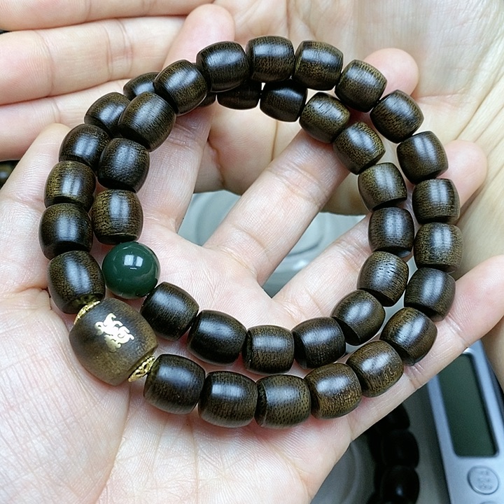 沉香手串凌**点越南芽庄白棋楠