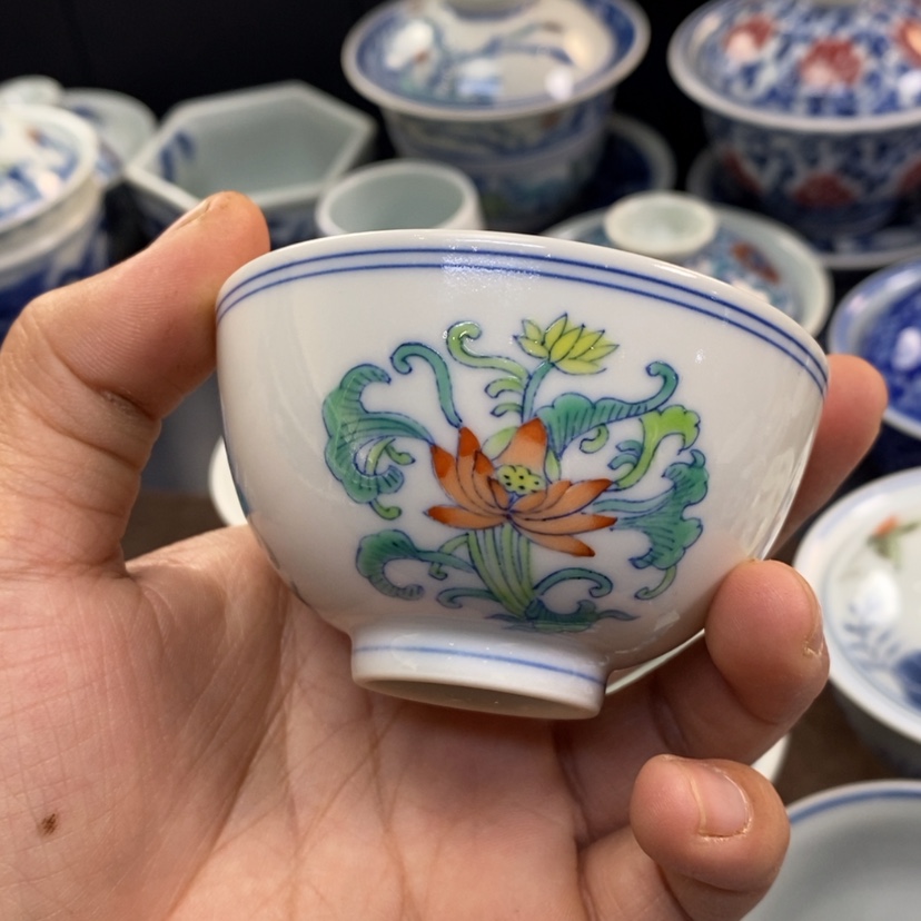 【闪购商品】景德镇青花斗彩主人杯