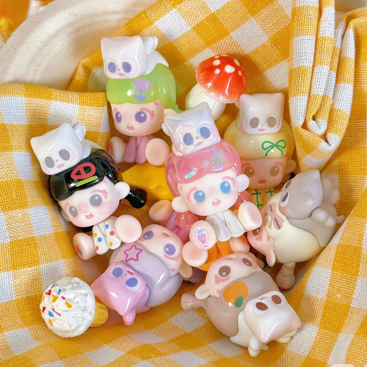 【kixin-潮玩】倒倒×Pitty和小猫的一天系列萌粒盲盒袋潮玩可爱手办