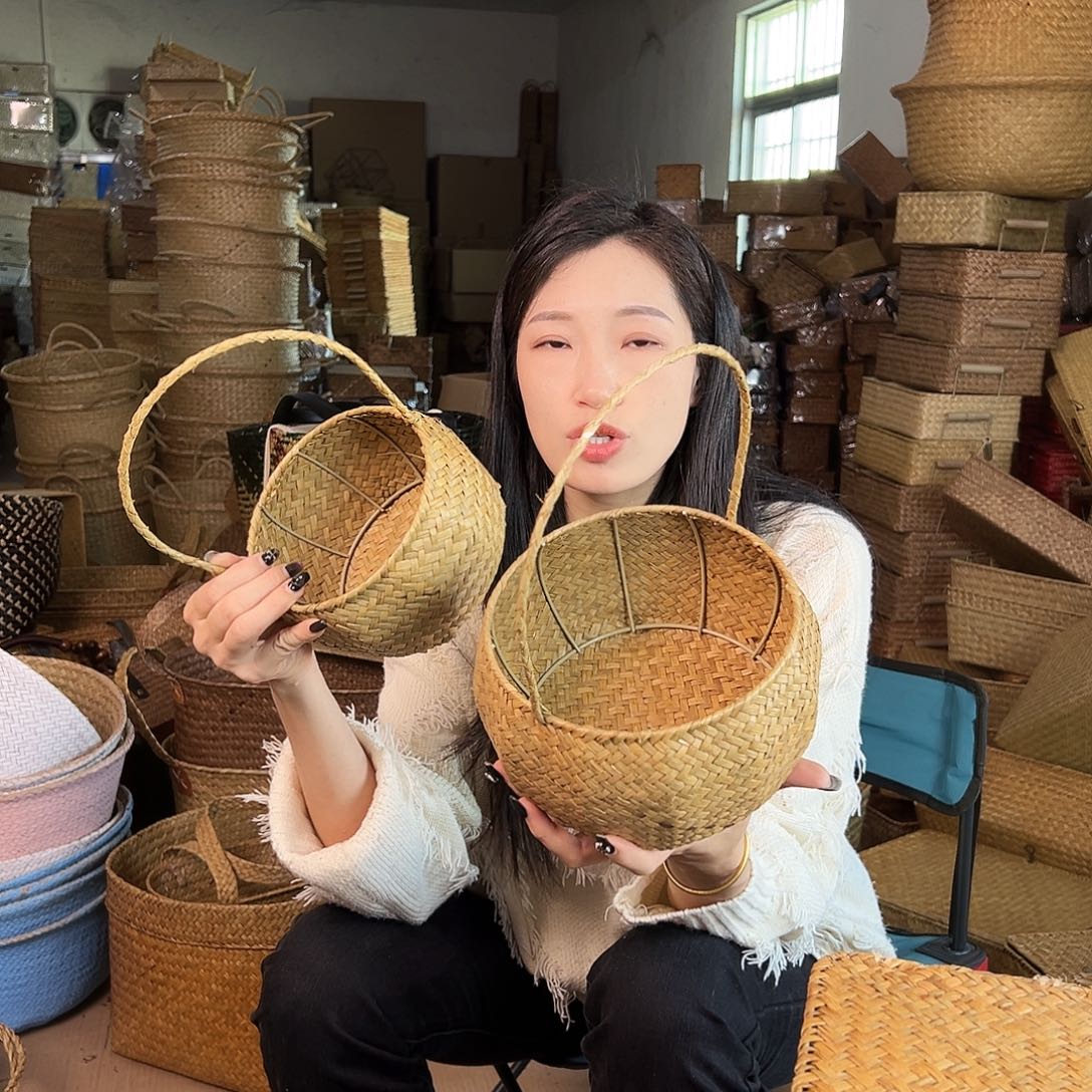 草编草编包/草编收纳盒带瑕疵