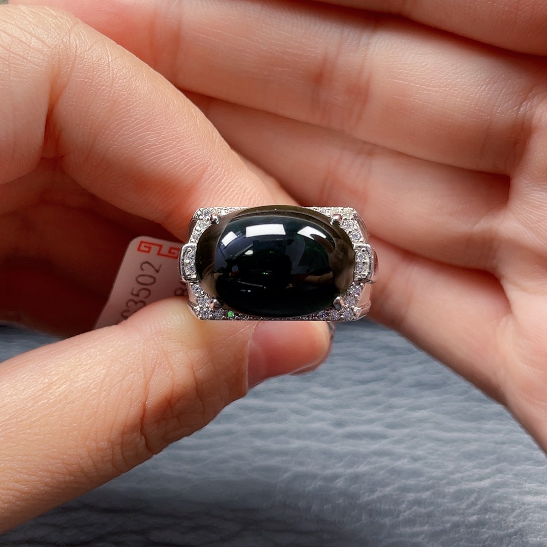 财***生翡翠银S925镶嵌戒指没有运费险3502