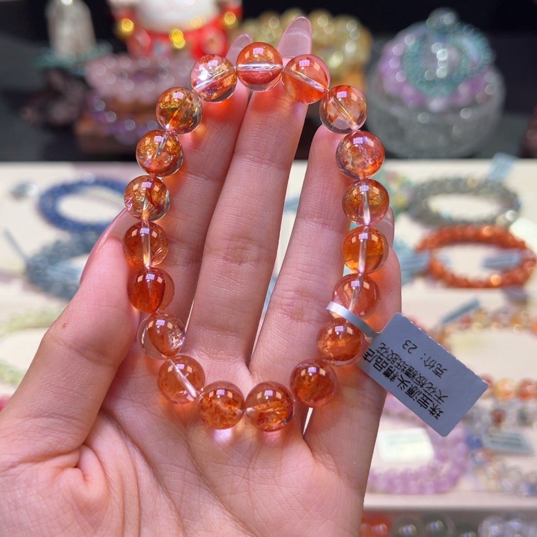 水晶手串未镶嵌10m天花板级糖纸胶花