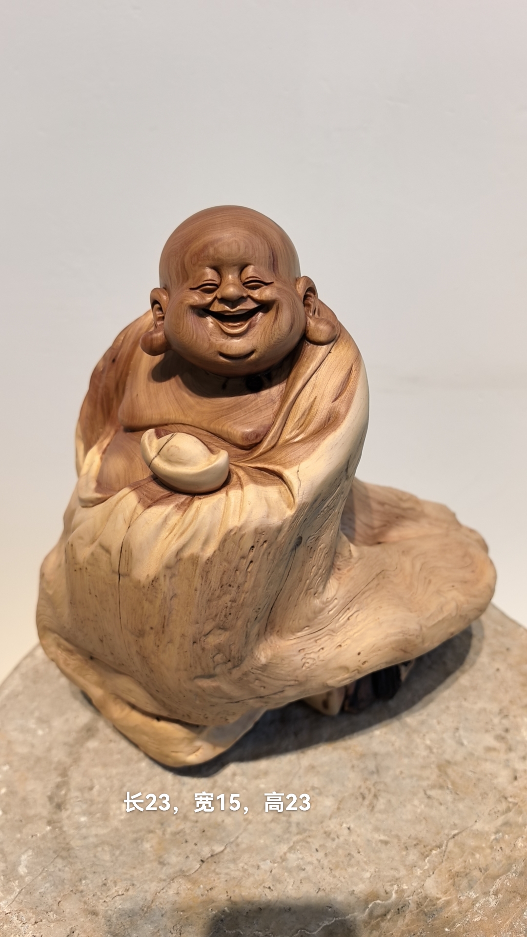 坨坨陈化老料手工雕刻弥勒佛摆件