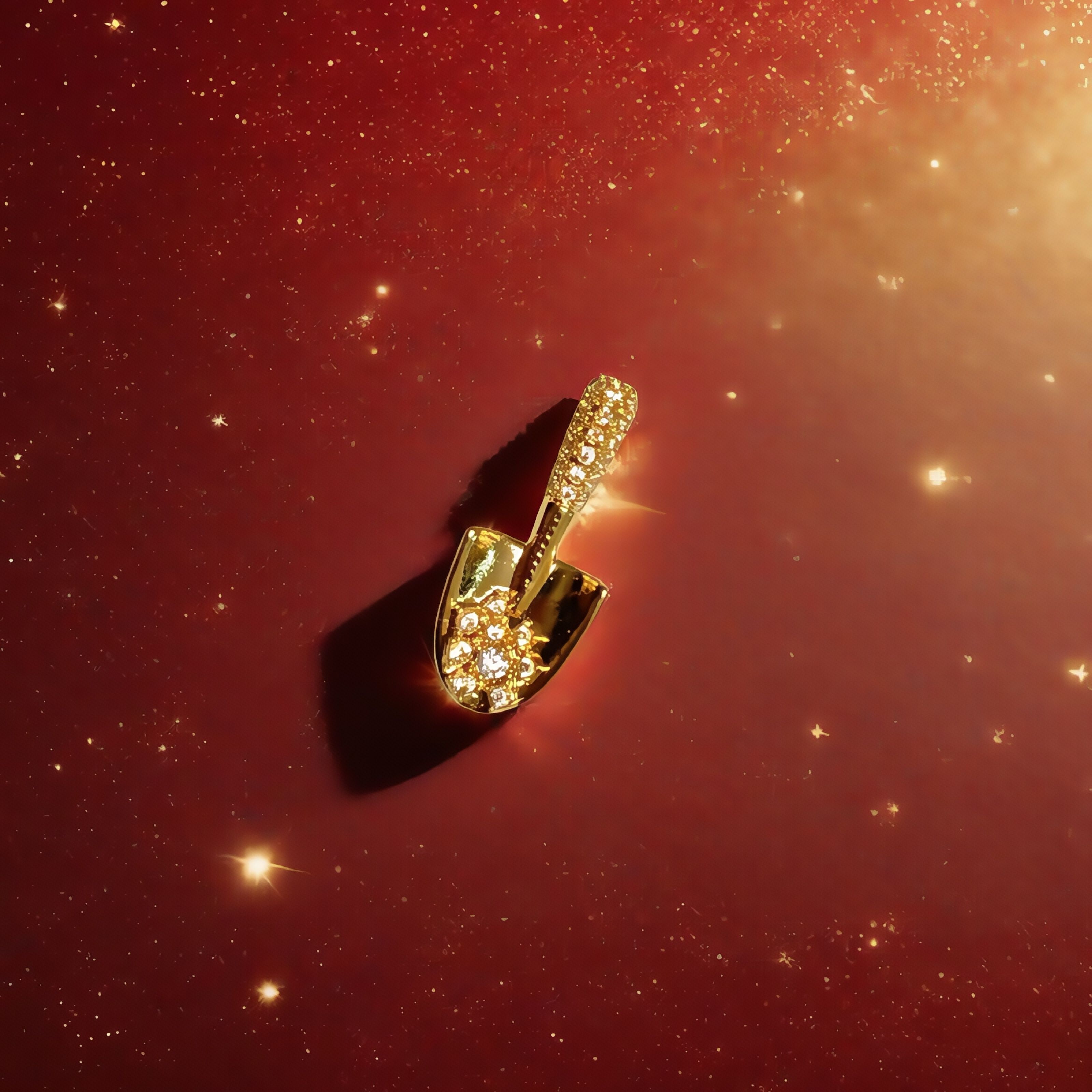 【Yy】18K金爆闪金铲铲吊坠 卡约9*22mm