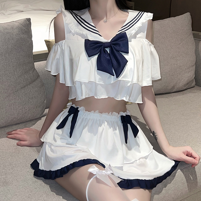 【魔法少女】学院风日系水手软萌校园白色套装jk夏季短裤学生甜美