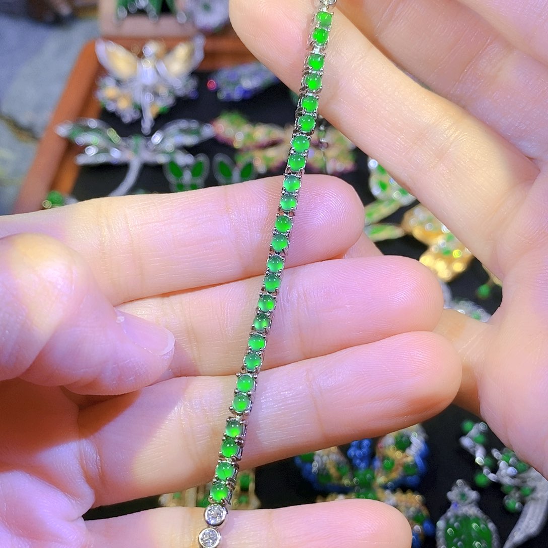 吊坠(不含链)银S925镶嵌翡翠