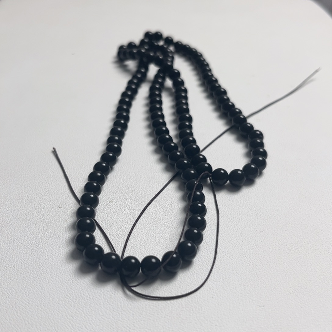 和田玉（墨玉）未镶嵌颈饰轉****)卡6项链 