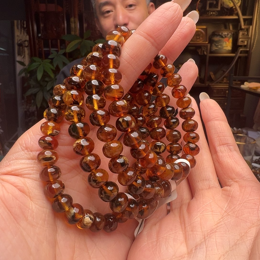 琥珀未镶嵌裸石抚顺琥珀10275-6八多样性发其一