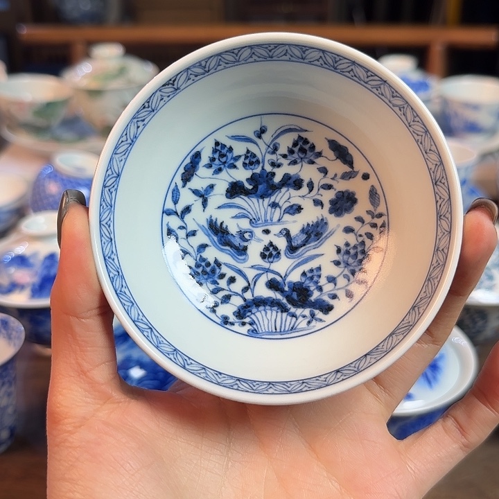 名窑口 鸳鸯普洱杯放漏放漏