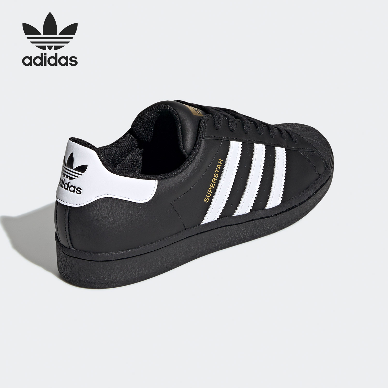 Adidas/阿迪达斯正品男女黑白贝壳头经典金标运动板鞋EG4959