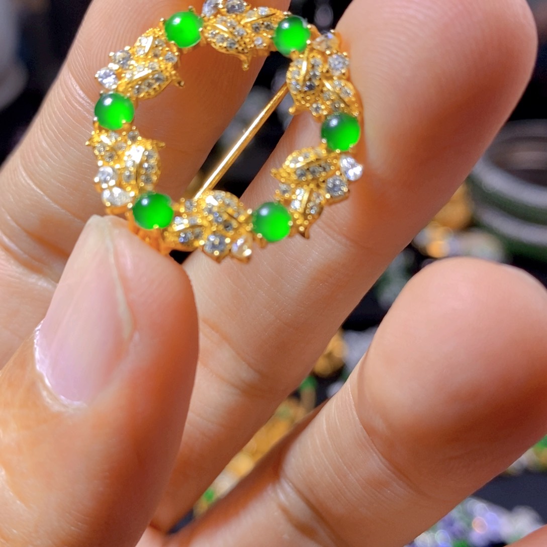 翡翠银S925镶嵌颈饰天然翡翠