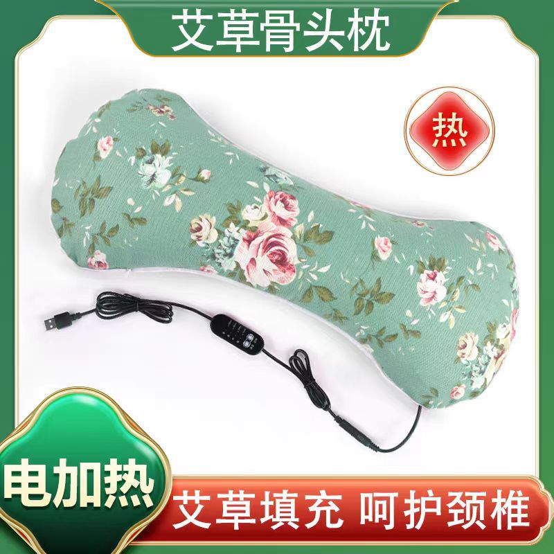 艾草枕颈椎骨枕家用粗布艾绒枕保健宫廷枕护颈帆布艾草骨枕