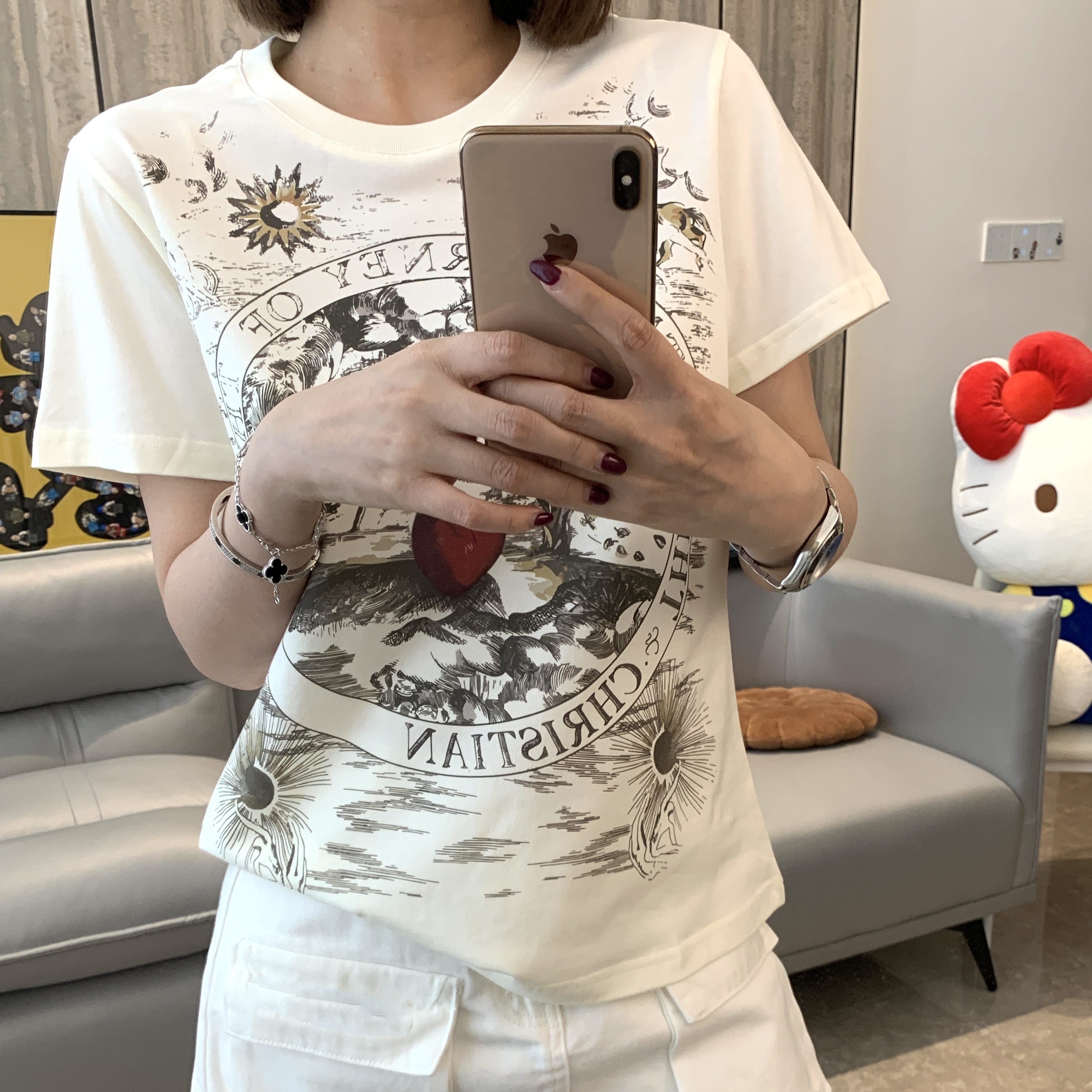 林爆爆专属【万箭穿心】T恤短袖时尚设计师圆领休闲百搭夏季