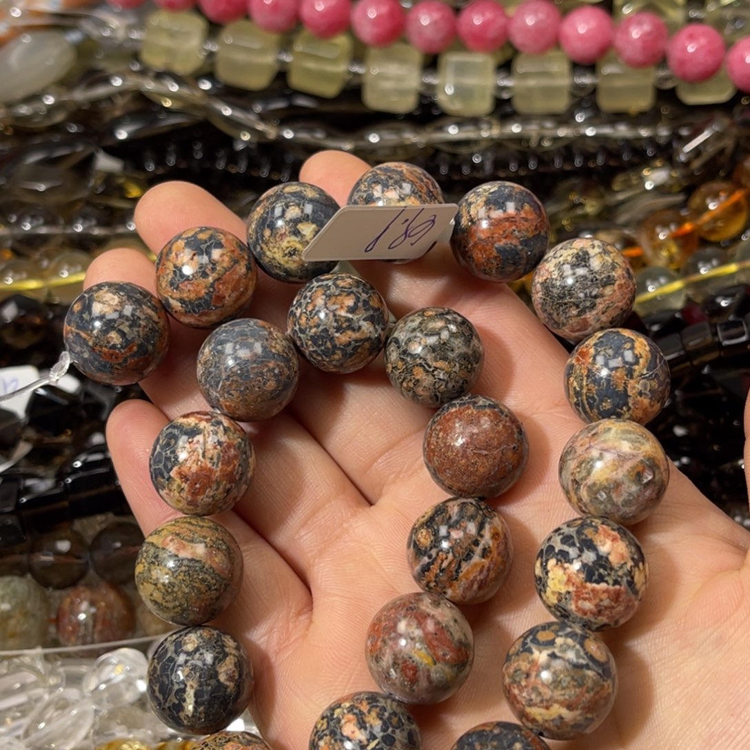 玛瑙/玉髓散珠豹纹玛瑙卡16