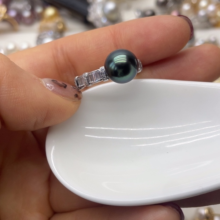 海水珍珠戒指银S925镶嵌