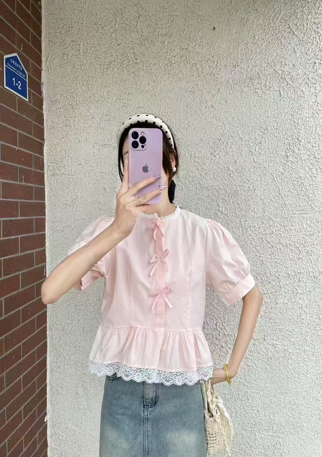 薄款蕾丝圆领拼接夏季衬衫常规款