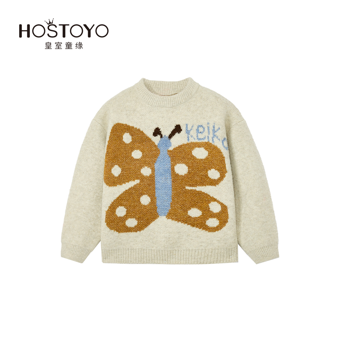 2024冬季女童新品时尚休闲蝴蝶套头毛衣15830230029