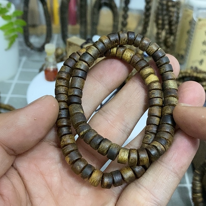 沉香沉香木制品直切片珠单圈7mm多样性发1