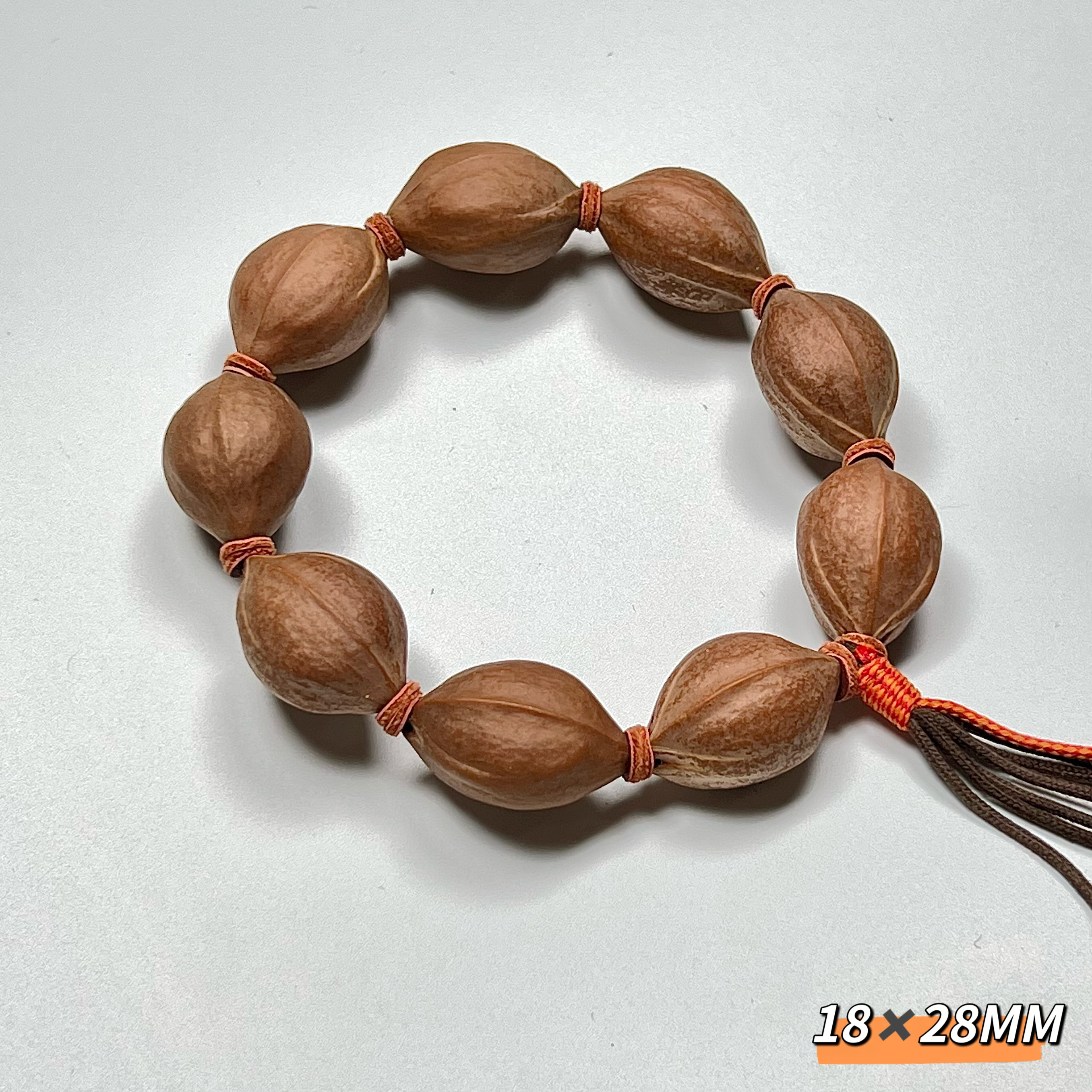 18*28MM原生态梅林铁核 精选橄榄素核文玩手串