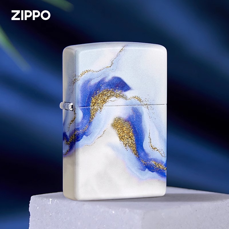 zippo打火机大理石纹云卷INS风创意煤油防风送男友TCH1X1
