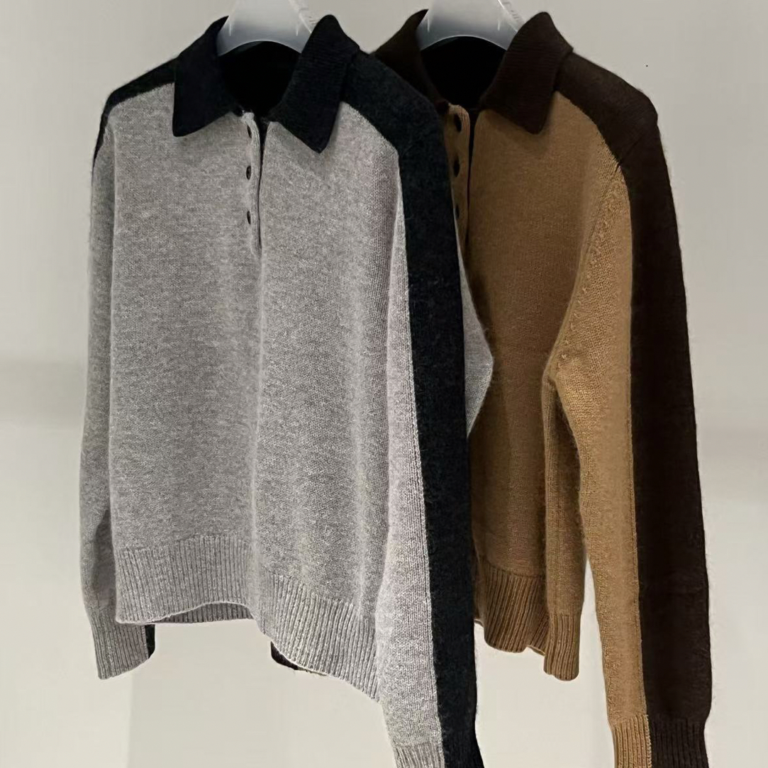 新款撞色全毛Polo