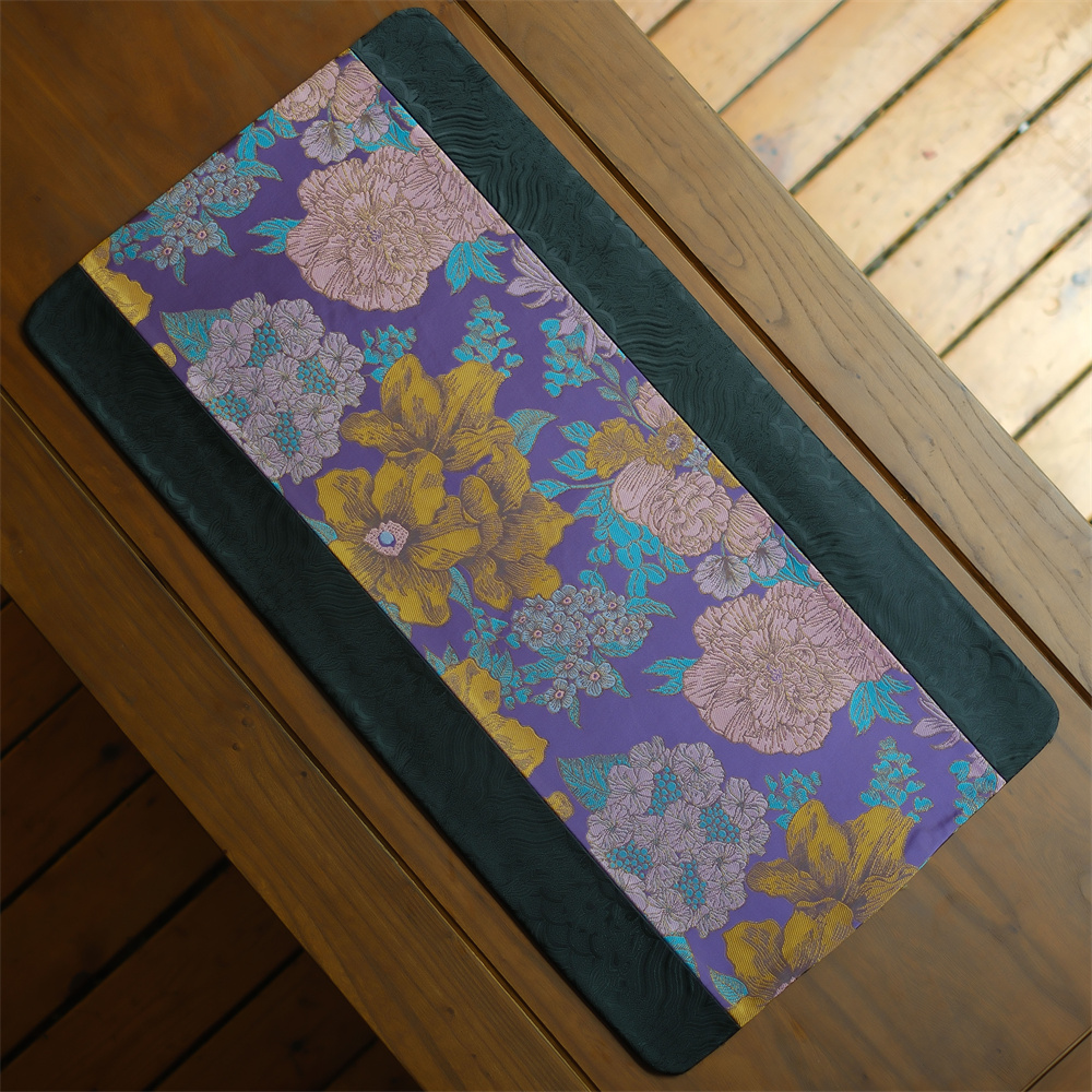 问春风【紫庭春】双边拼接耐用干泡茶席桌布加厚隔热茶席65*35