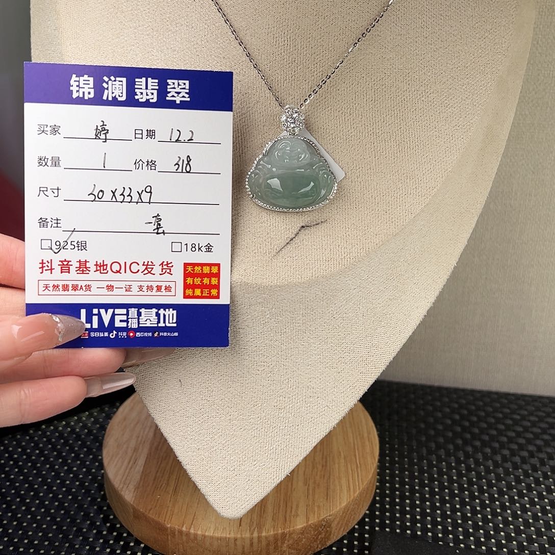 ᰔ****翡翠银S925镶嵌颈饰