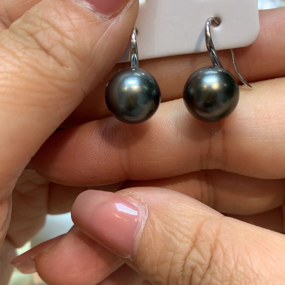 海水珍珠耳饰银S925镶嵌