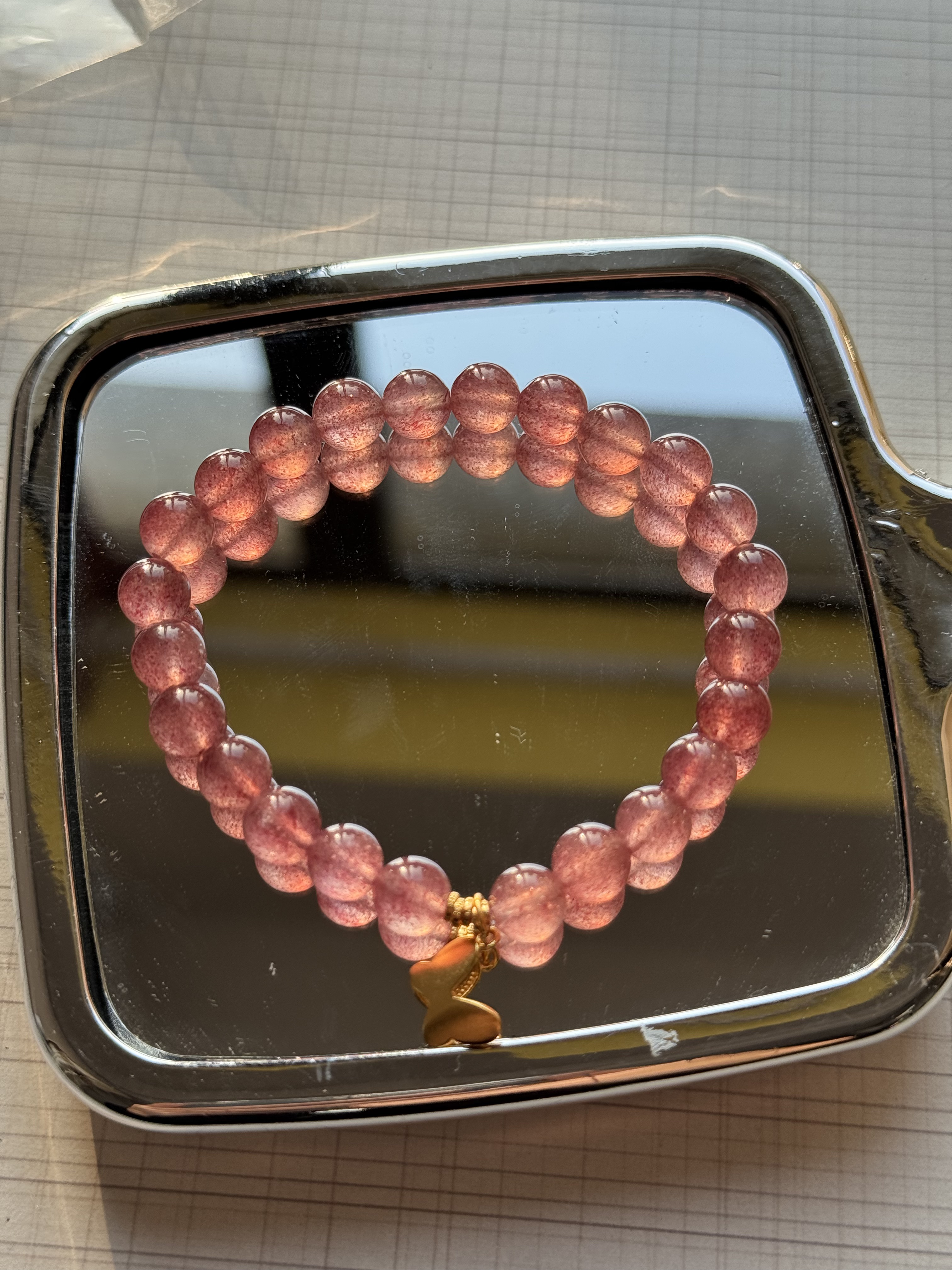 A389 原创草莓晶手链7mm+多样性发一