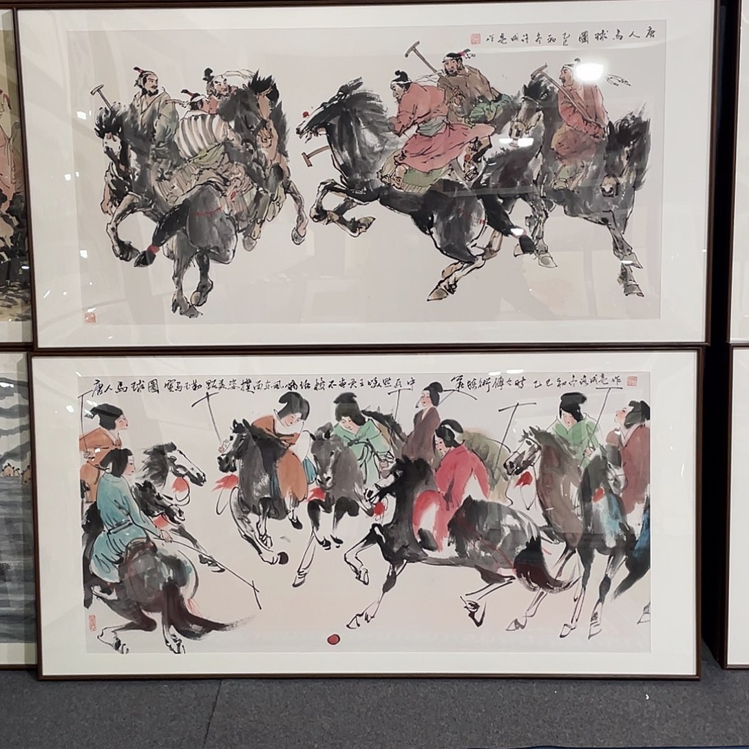 王***了国画手绘画作品带框