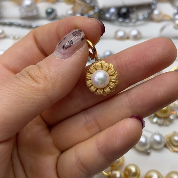 海水珍珠吊坠(不含链)银S925镶嵌