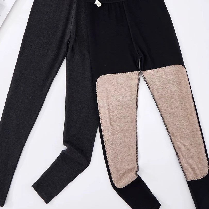 909男士秋冬高腰保暖加厚护膝裤