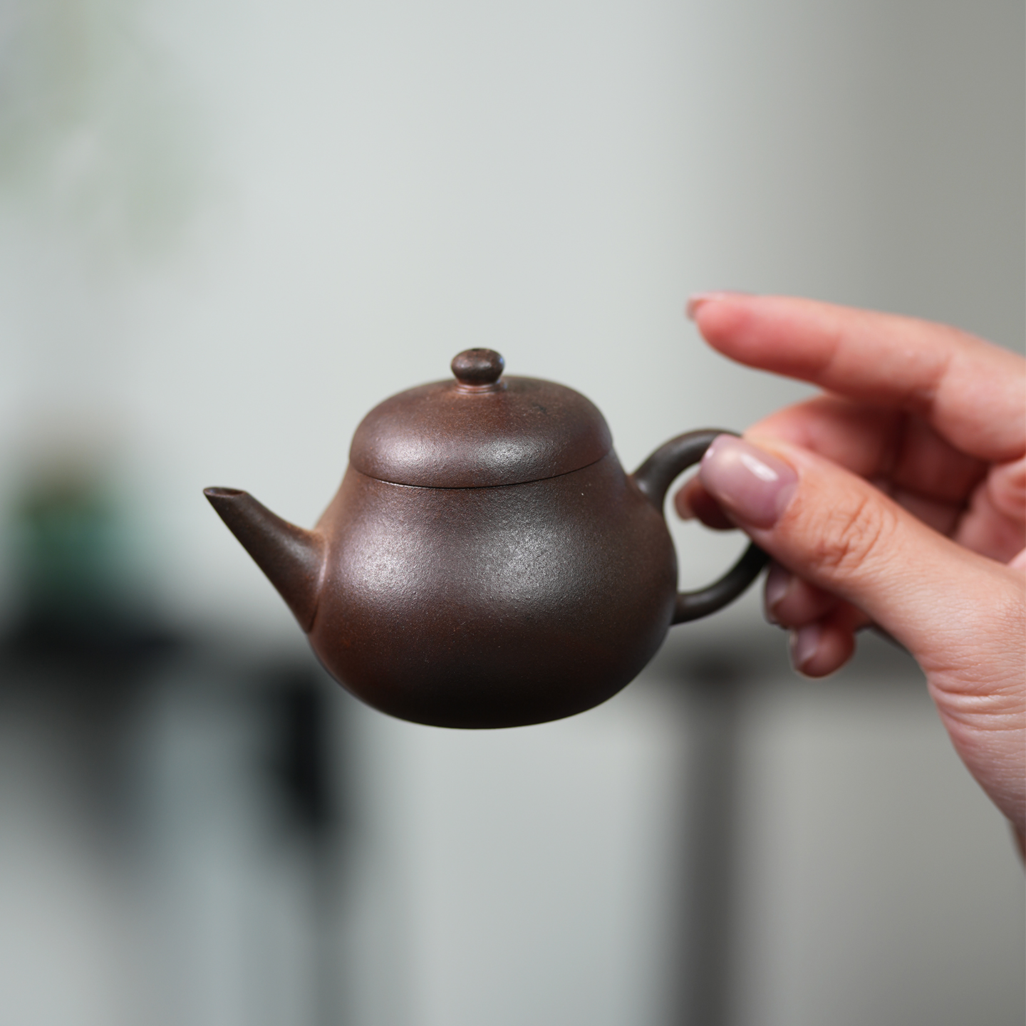 井礼柴烧 芭乐水平壶紫砂柴烧原矿降坡泥手工小容量文人小品105cc