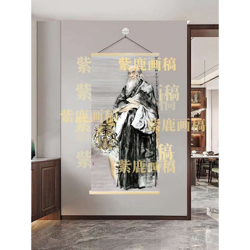 [701鬼谷子]60x120cm现代简约挂轴装饰画办公室家居装饰画