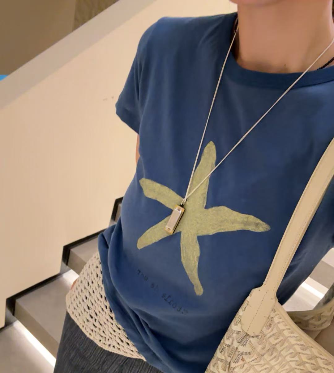 东大门CH圆领宽松海星印花短袖T恤NO退169