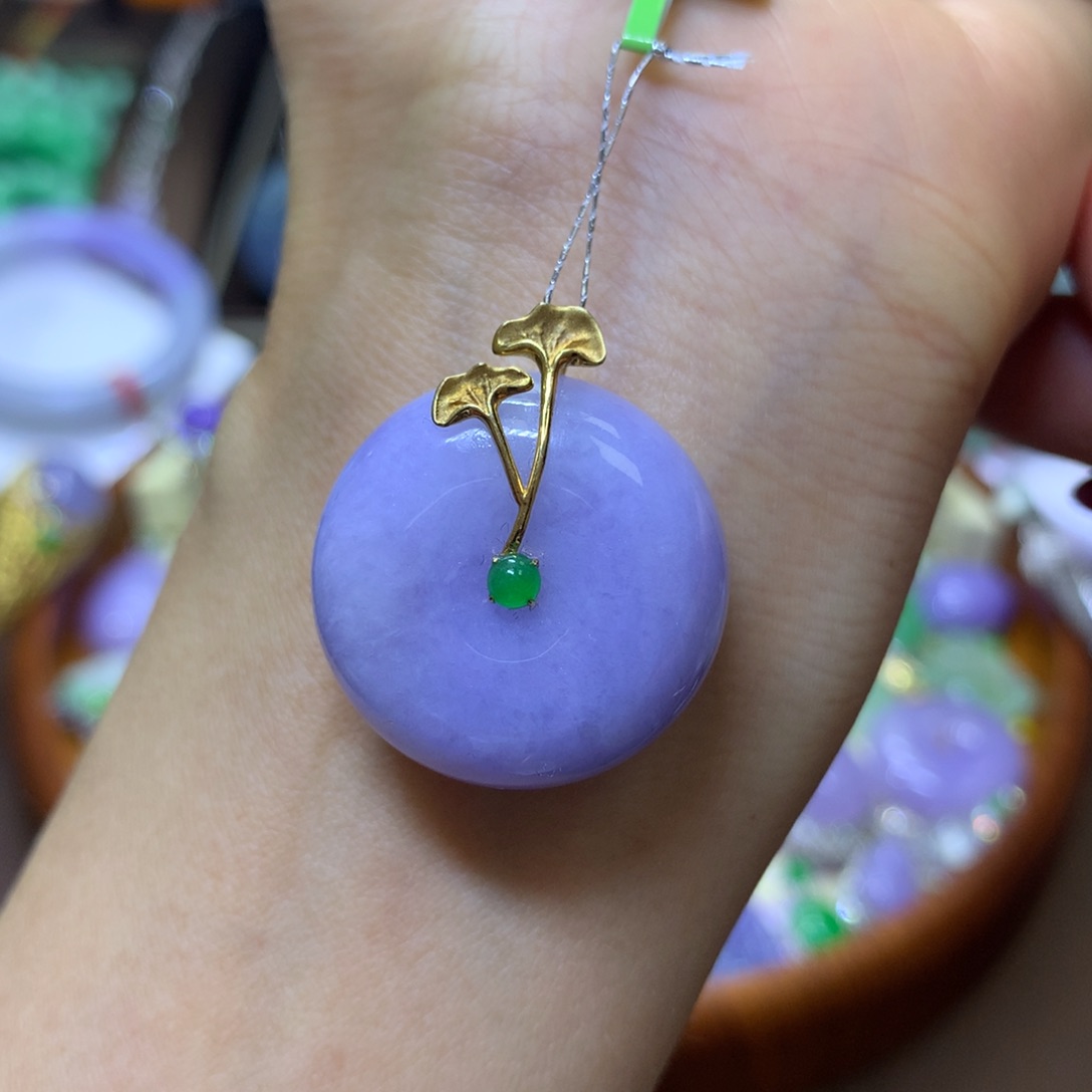 【闪购商品】翡翠颈饰18K金镶嵌翡翠