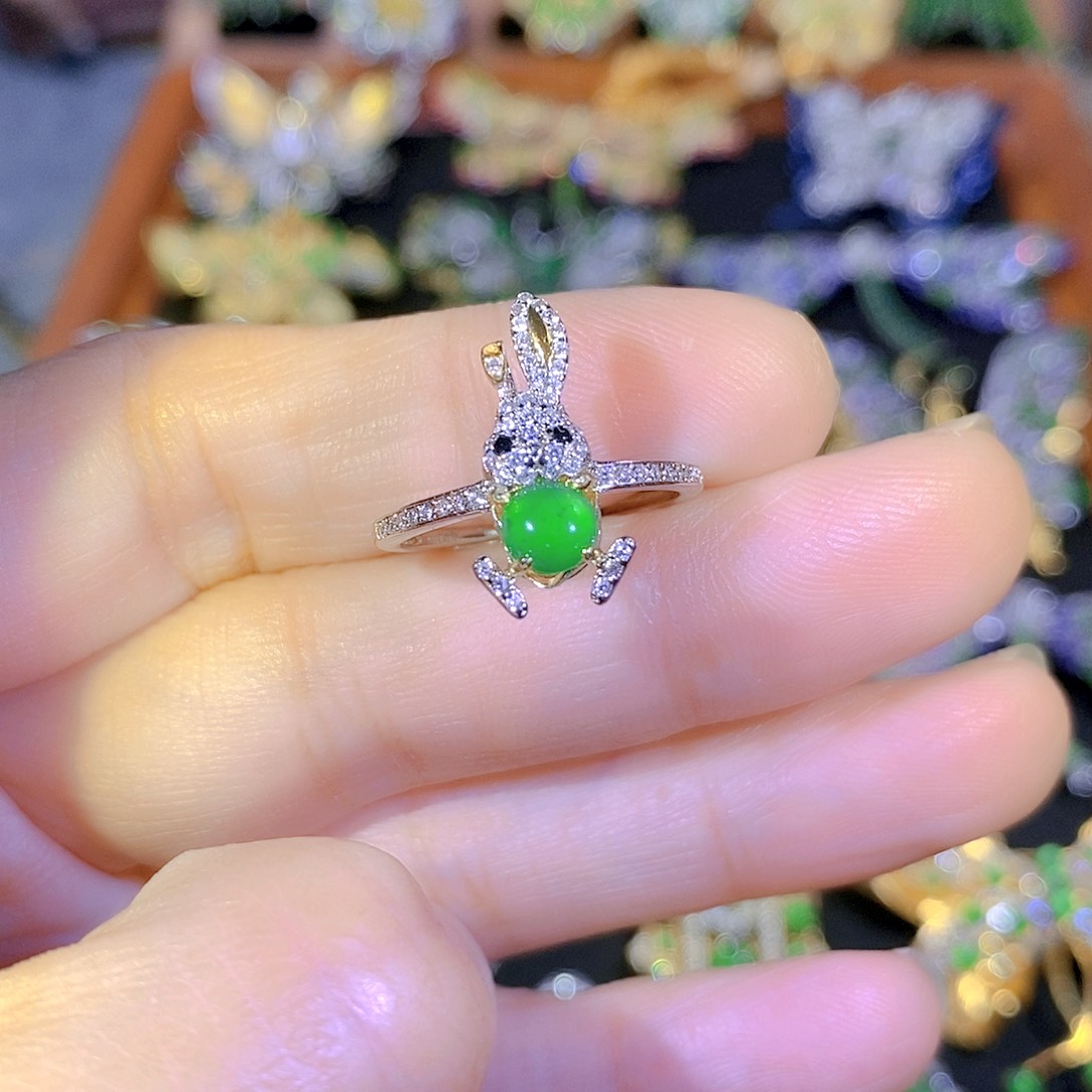 吊坠(不含链)银S925镶嵌翡翠